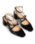 Zapatilla Negra Picuda Ankle Strap 4452